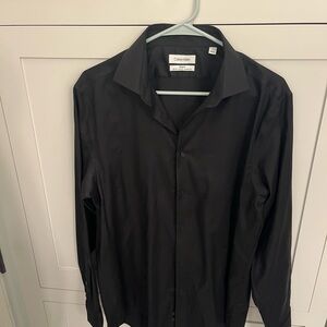Calvin Klein Black Dress Shirt Classic Style